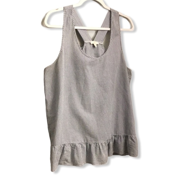 Charming Charlie Bow-Back Striped Ruffle Hem TopXL - Picture 2 of 9